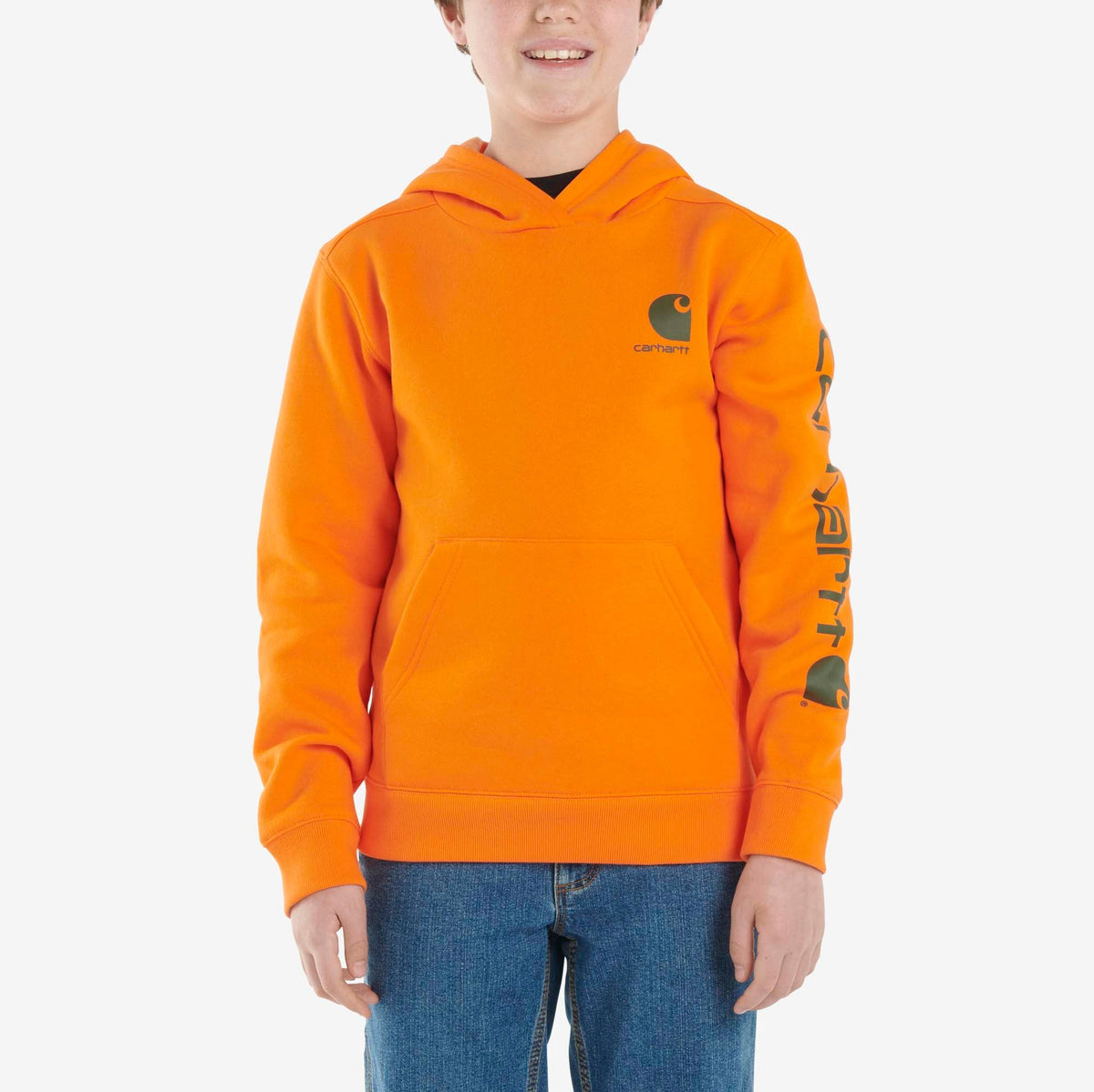 Carhartt Boys' Long Sleeve Graphic Sweatshirt Sweatshirts & Hoodies Carhartt Exotic Orange L 14/16 Big Kid