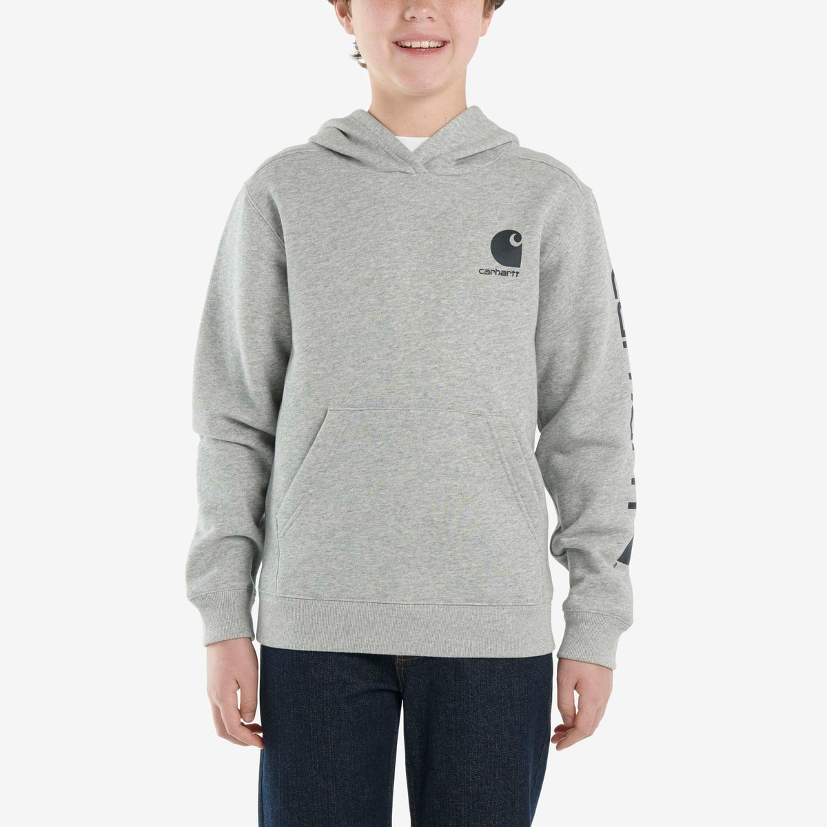 Carhartt Boys' Long Sleeve Graphic Sweatshirt Sweatshirts & Hoodies Carhartt Grey Heather L 14/16 Big Kid