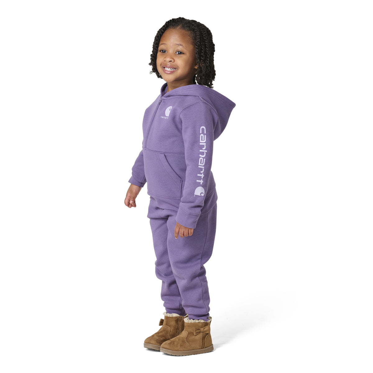 Carhartt Kids' Logo Sleeve Half-Zip Hooded Logo Sweatshirt Sweatshirts & Hoodies Carhartt