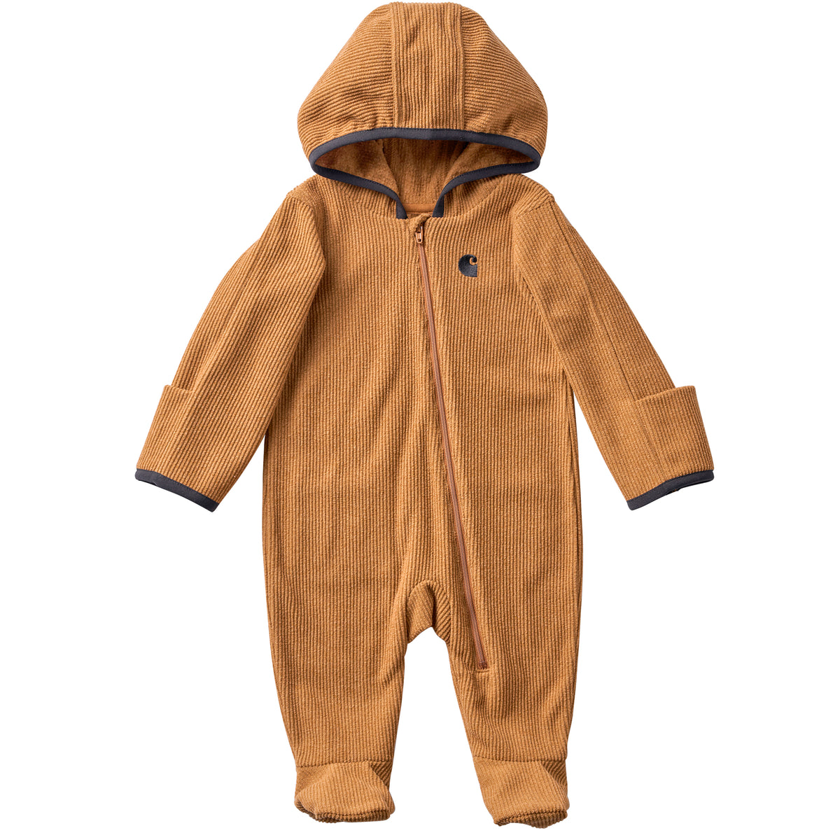 Carhartt Infant Rib Fleece Full-Zip Footed Coverall Bibs & Overalls Carhartt Carhartt Brown 3M Infant