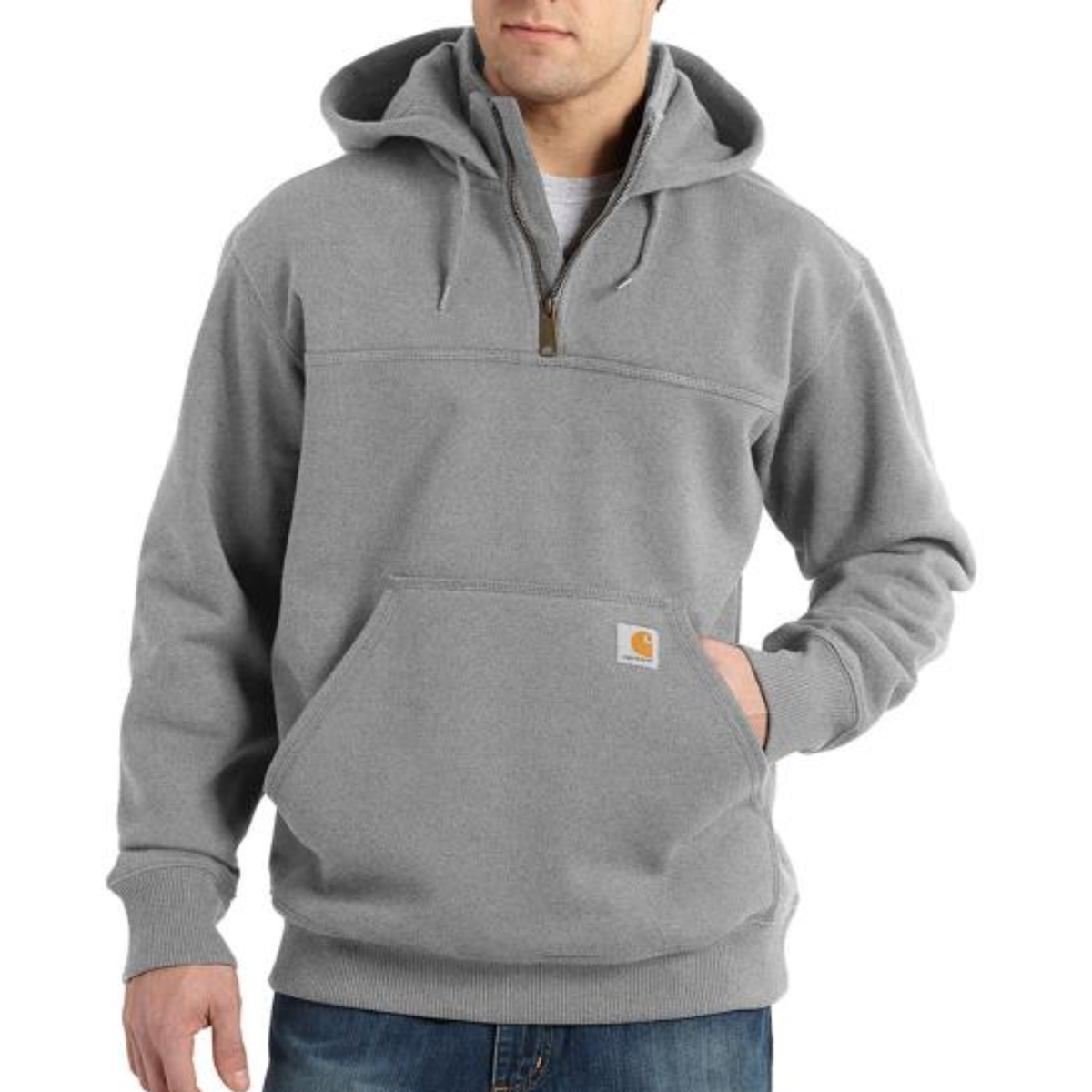 Carhartt Men's Rain Defender® Loose Fit Heavyweight Quarter-Zip Sweatshirt Sweatshirts & Hoodies Carhartt Heather Grey 2XL Reg