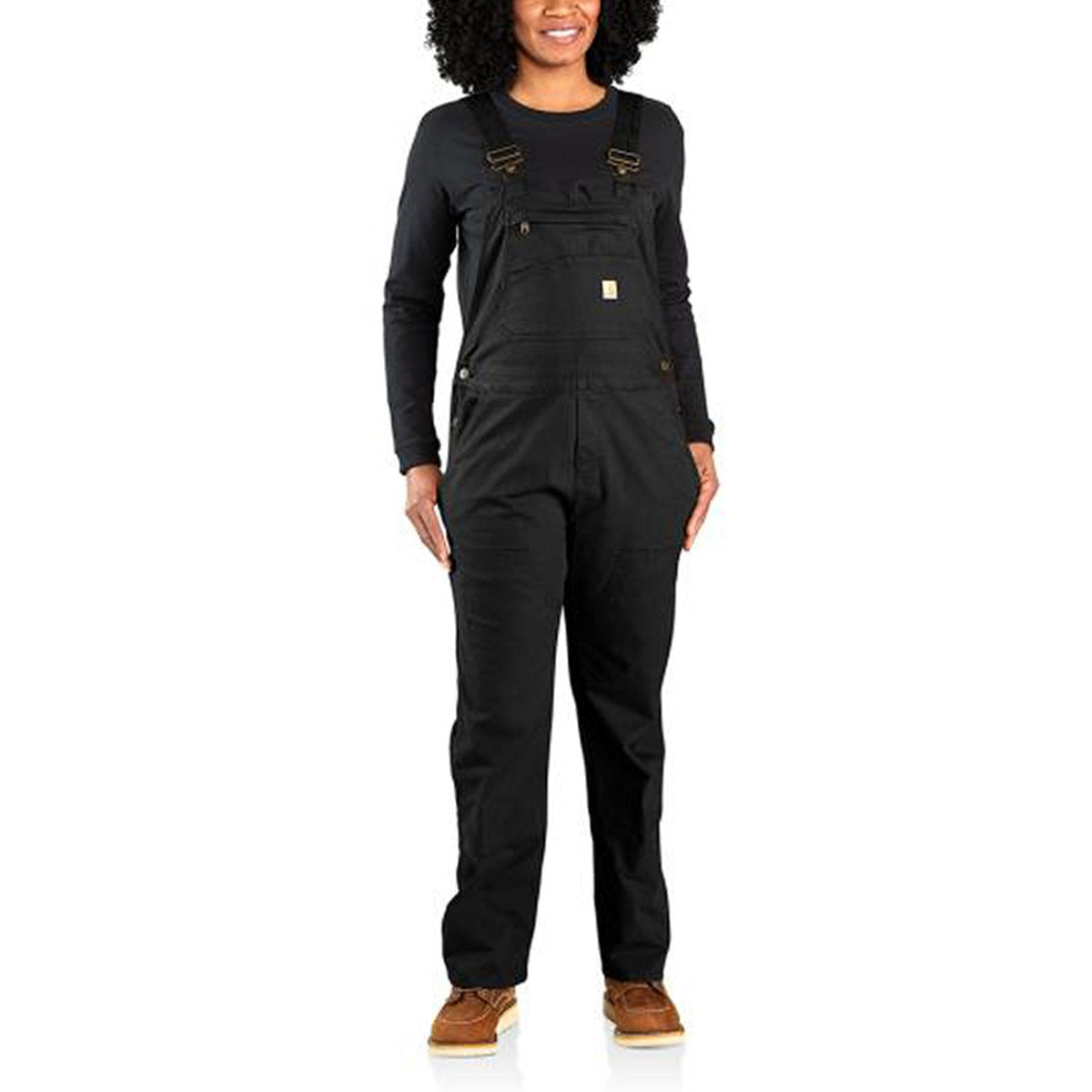 Carhartt Women's Rugged Flex® Double-Front Canvas Bib Bibs & Overalls Carhartt Black 2XL Reg