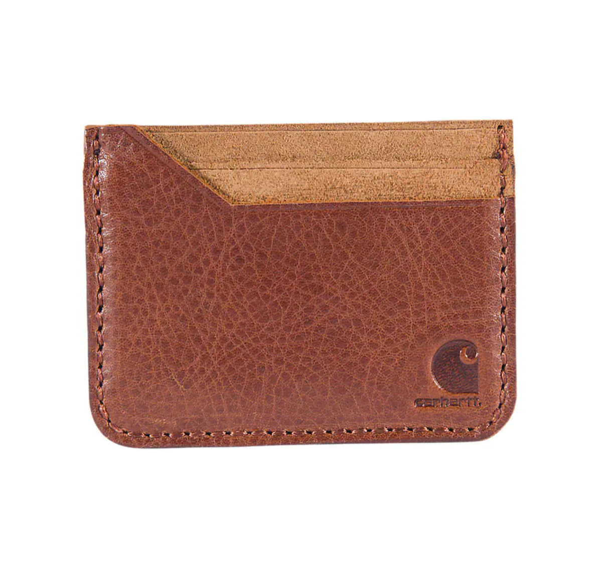 Carhartt Men's Patina Leather Front Pocket Logo Wallet Wallets Carhartt Brown OS