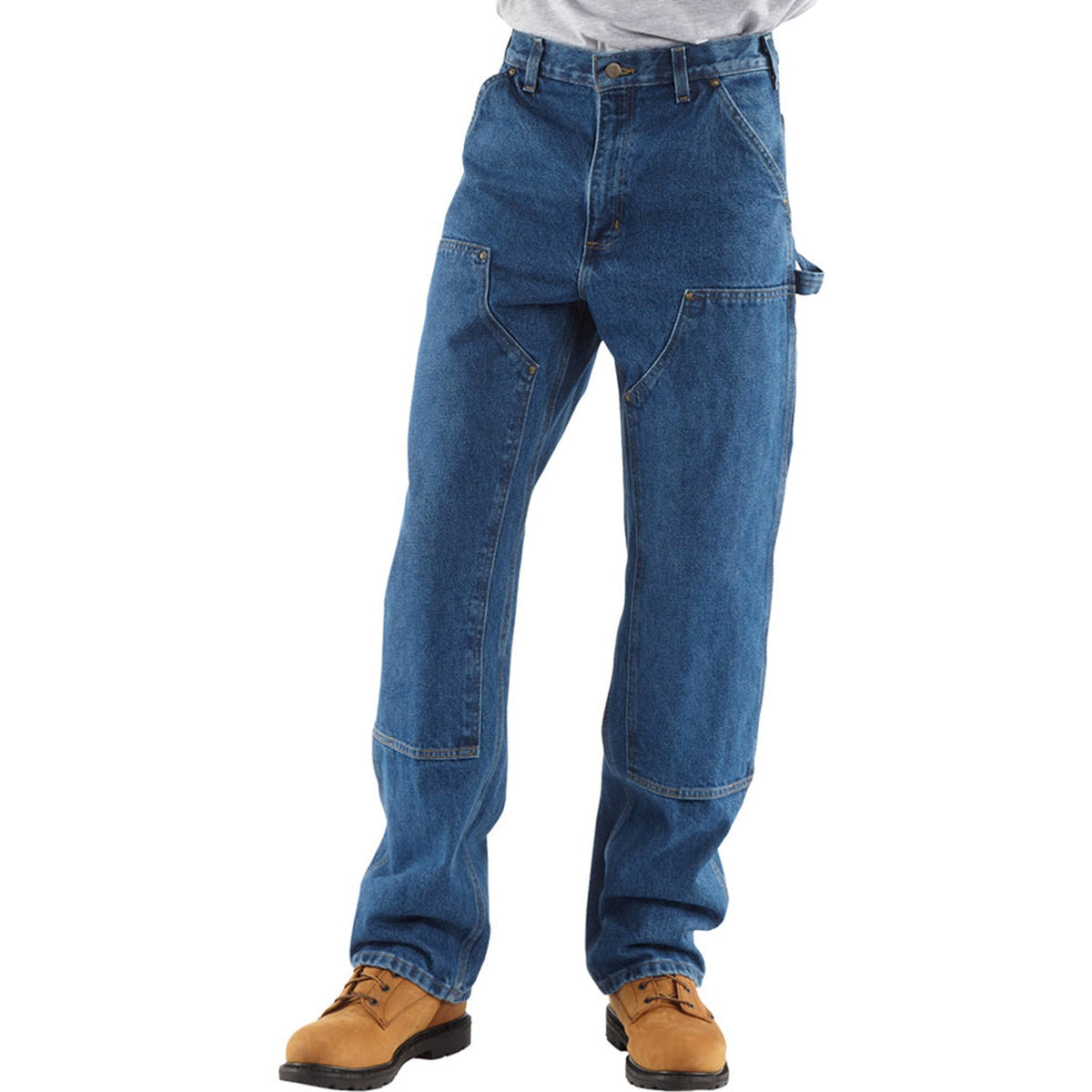 Carhartt Men's Loose Fit Double-Front Washed Logger Jean Pants Carhartt Darkstone 28 30 Inseam