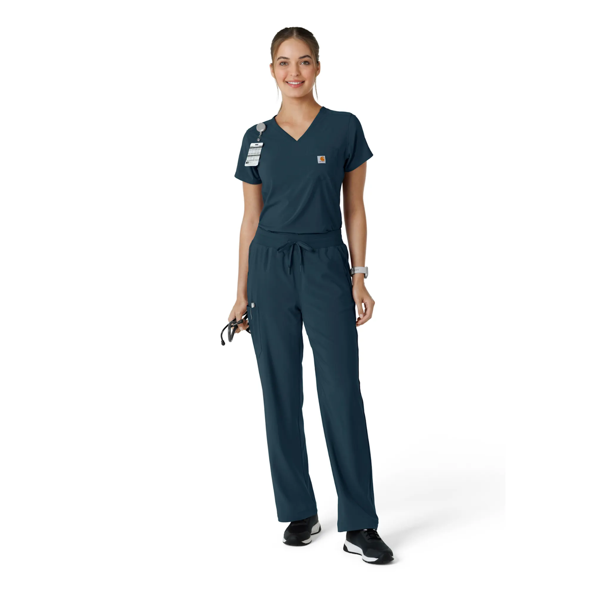 Carhartt Women's Force Cross Flex Tuck-In Scrub Top Scrubs Carhartt