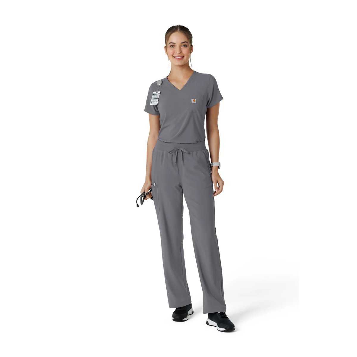 Carhartt Women's Force Cross Flex Tuck-In Scrub Top Scrubs Carhartt