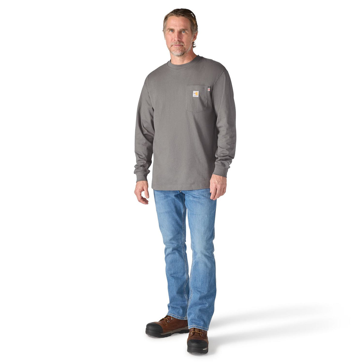 Carhartt Men's FR Force Irvine Loose Long Sleeve Eagle T-Shirt Long Sleeve T-Shirts Carhartt