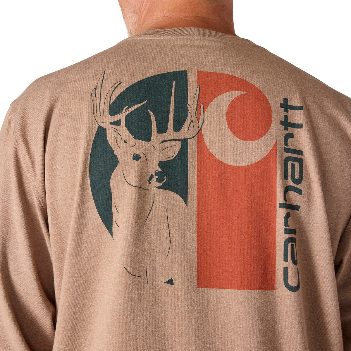 Carhartt Men's Loose Fit Heavyweight Long-Sleeve Pocket Deer Graphic T-Shirt Long Sleeve T-Shirts Carhartt