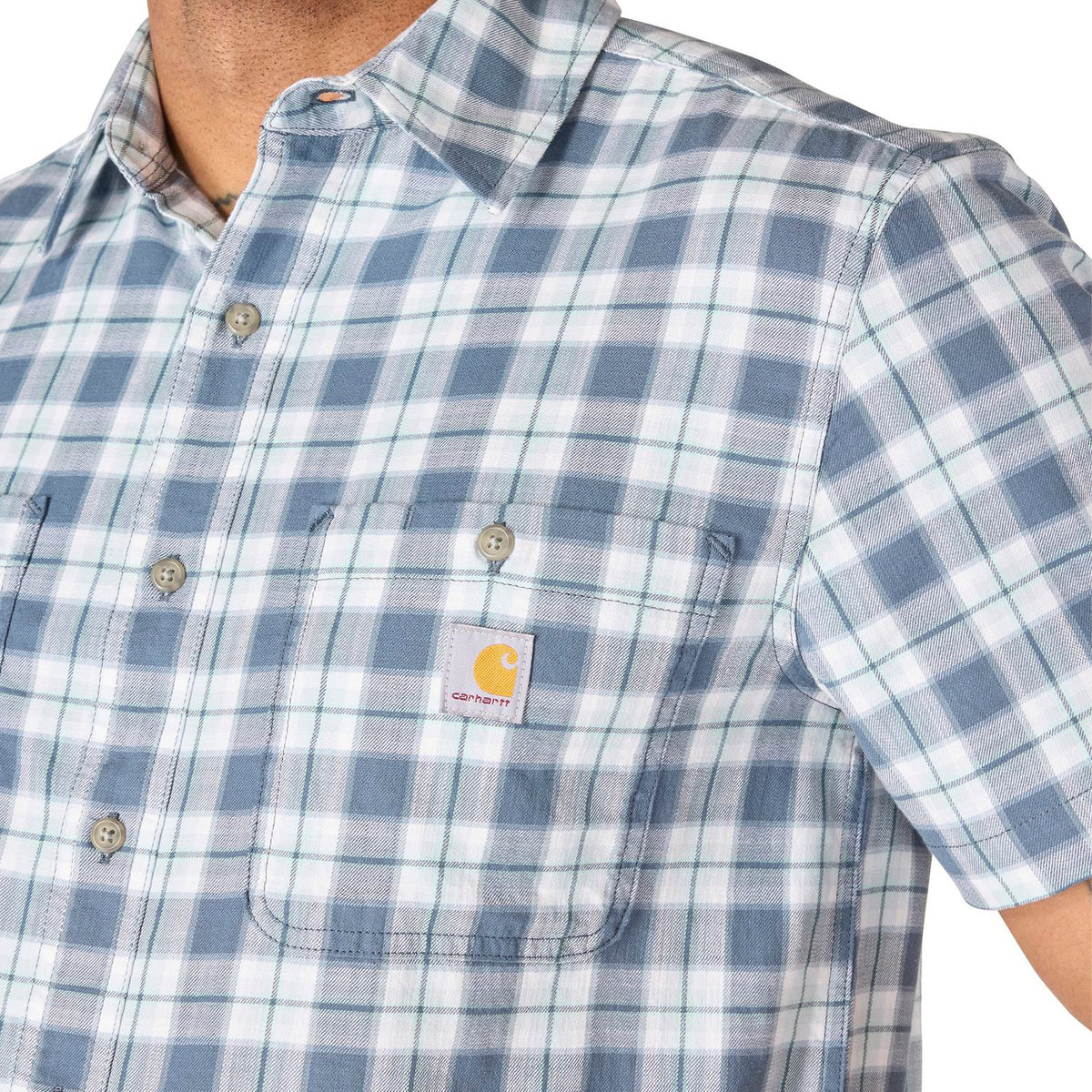 Carhartt Men's Bozeman Relaxed Short Sleeve Plaid Shirt Work Shirts Carhartt