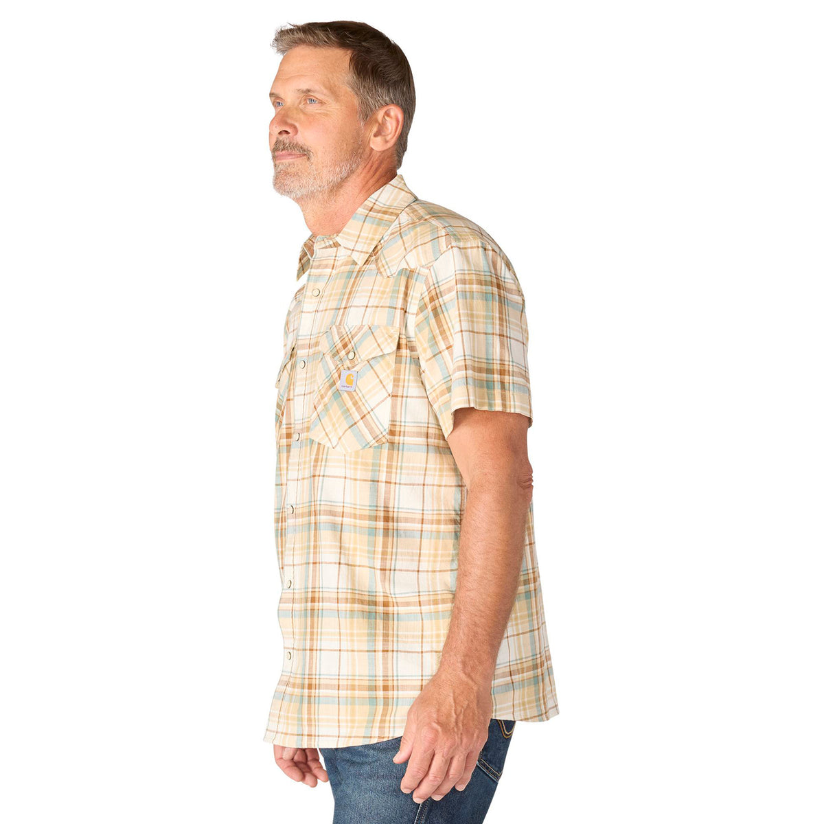 Carhartt Men's Montana Bozeman Relaxed Short Sleeve Plaid Shirt Work Shirts Carhartt