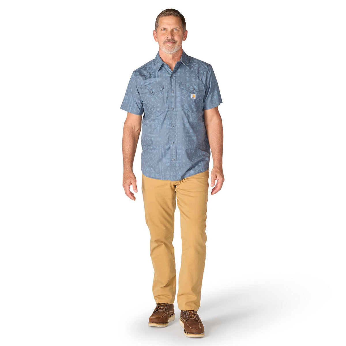 Carhartt Men's Montana Bozeman Relaxed Short Sleeve Plaid Shirt Work Shirts Carhartt