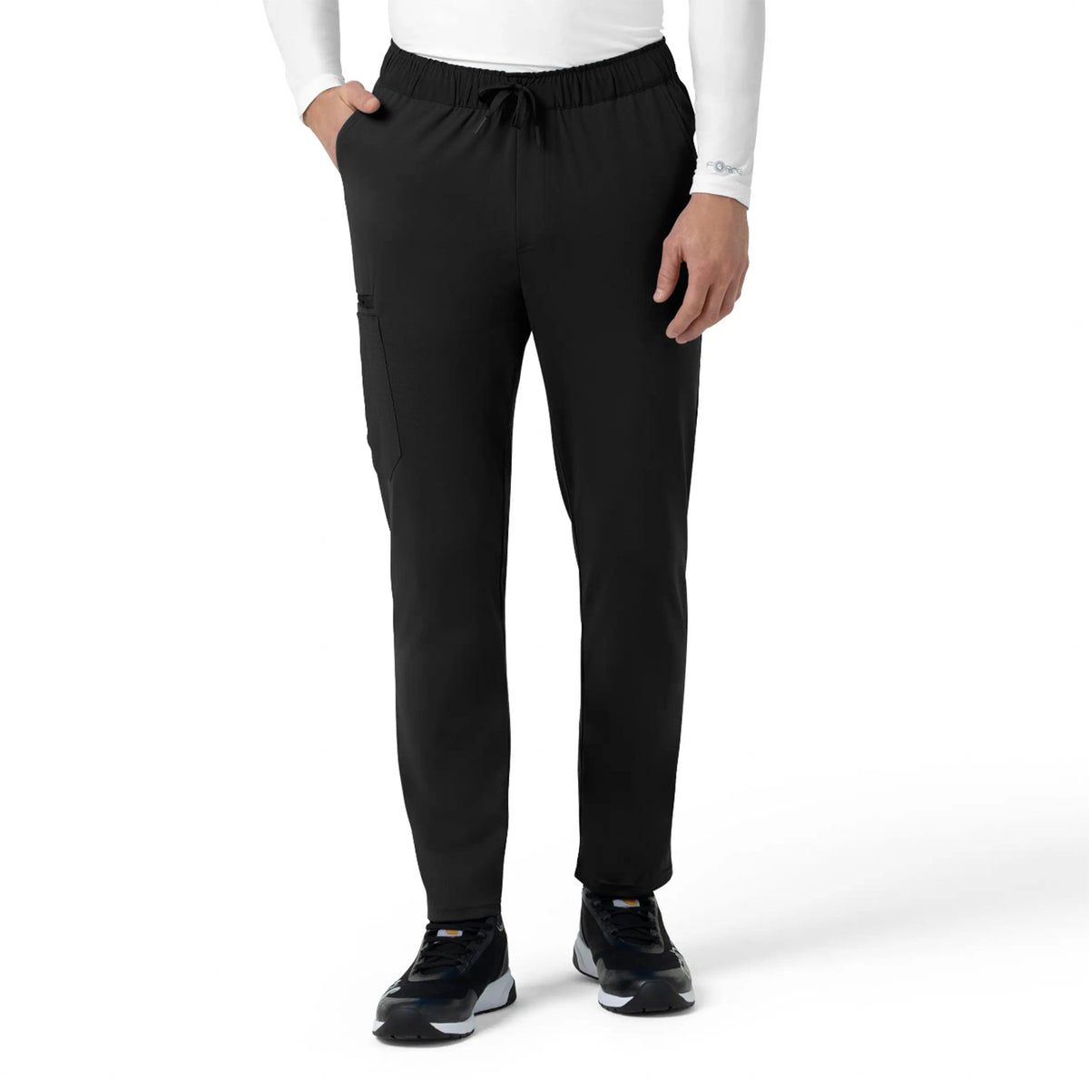 Carhartt Men's Force Cross-Flex Knit Straight Leg Tapered Scrub Pant Scrubs Carhartt Black 2XL Reg