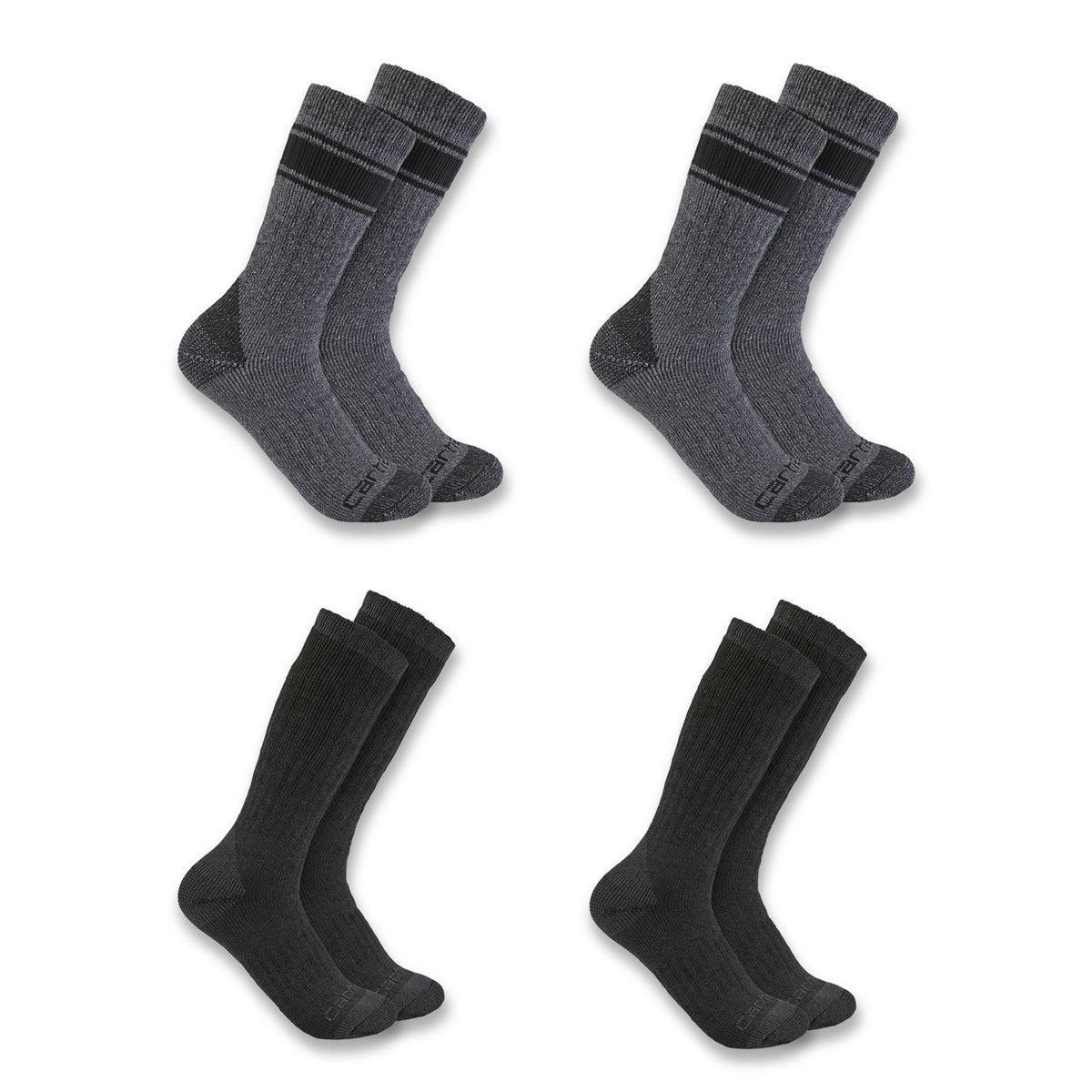 Carhartt Men's Heavyweight Crew Sock 4-Pack Socks Carhartt Assorted L