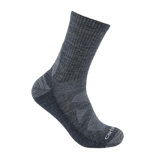 Carhartt Men's Midweight Merino Wool Blend Crew Sock Socks Carhartt Carbon Heather L