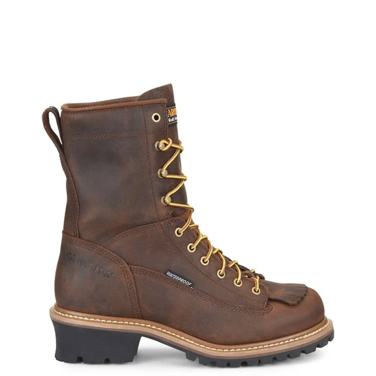 Carolina Men's Spruce Waterproof 8" Logger Boot Logger Boots Carolina Brown 10 2E