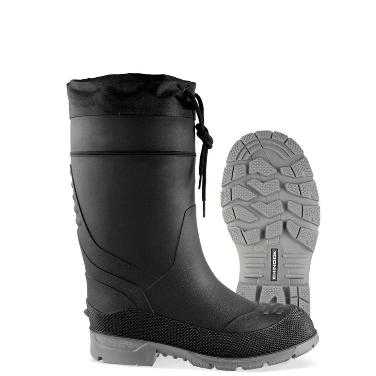 Chinook Unisex Badaxe Waterproof Steel Toe Rubber Boot Rubber Boots Chinook Footwear Black 10 M
