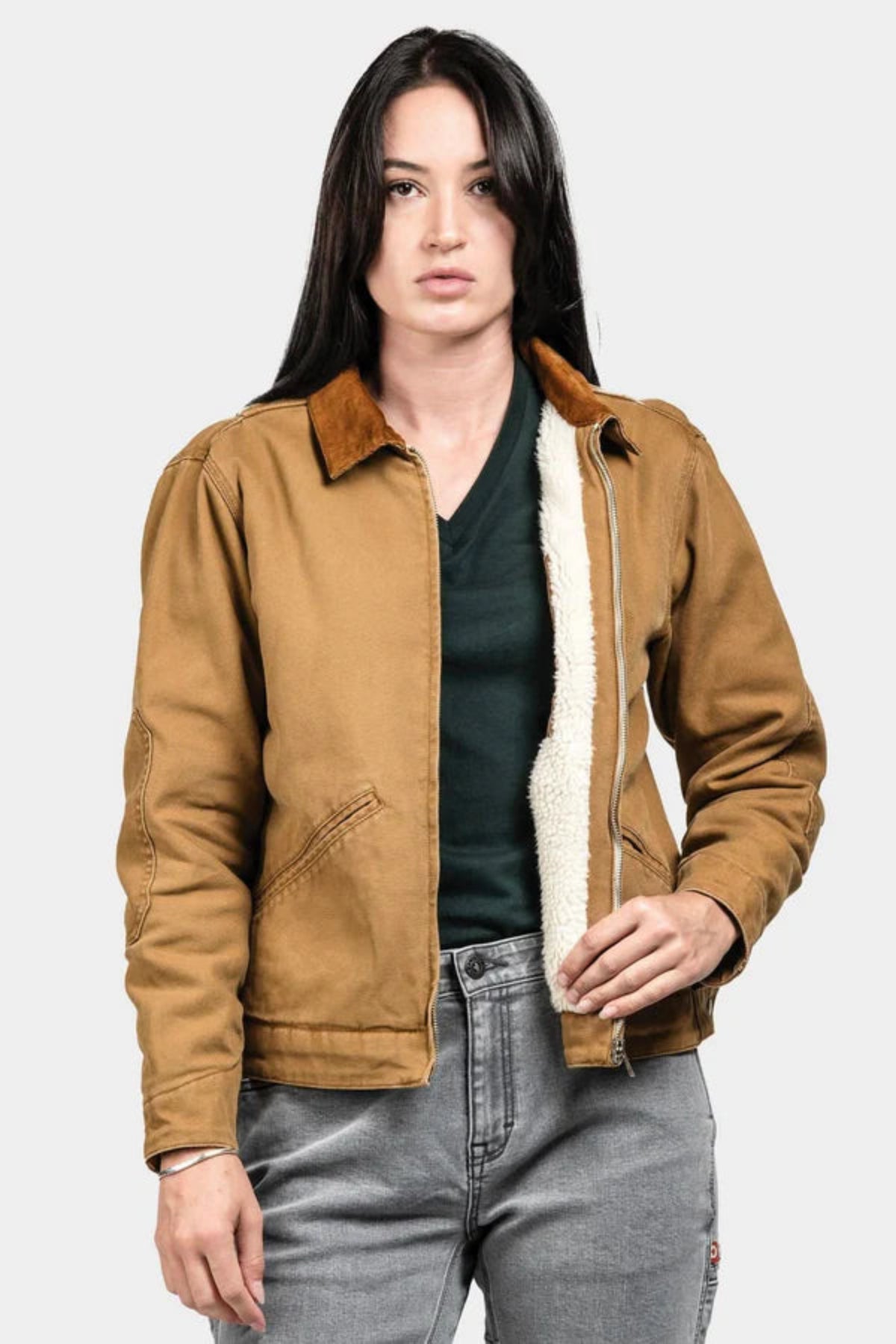 Dovetail Workwear Women's Old School Boxy Fit Trucker Jacket Jackets & Coats Dovetail Workwear Vintage Brown 2XL Reg