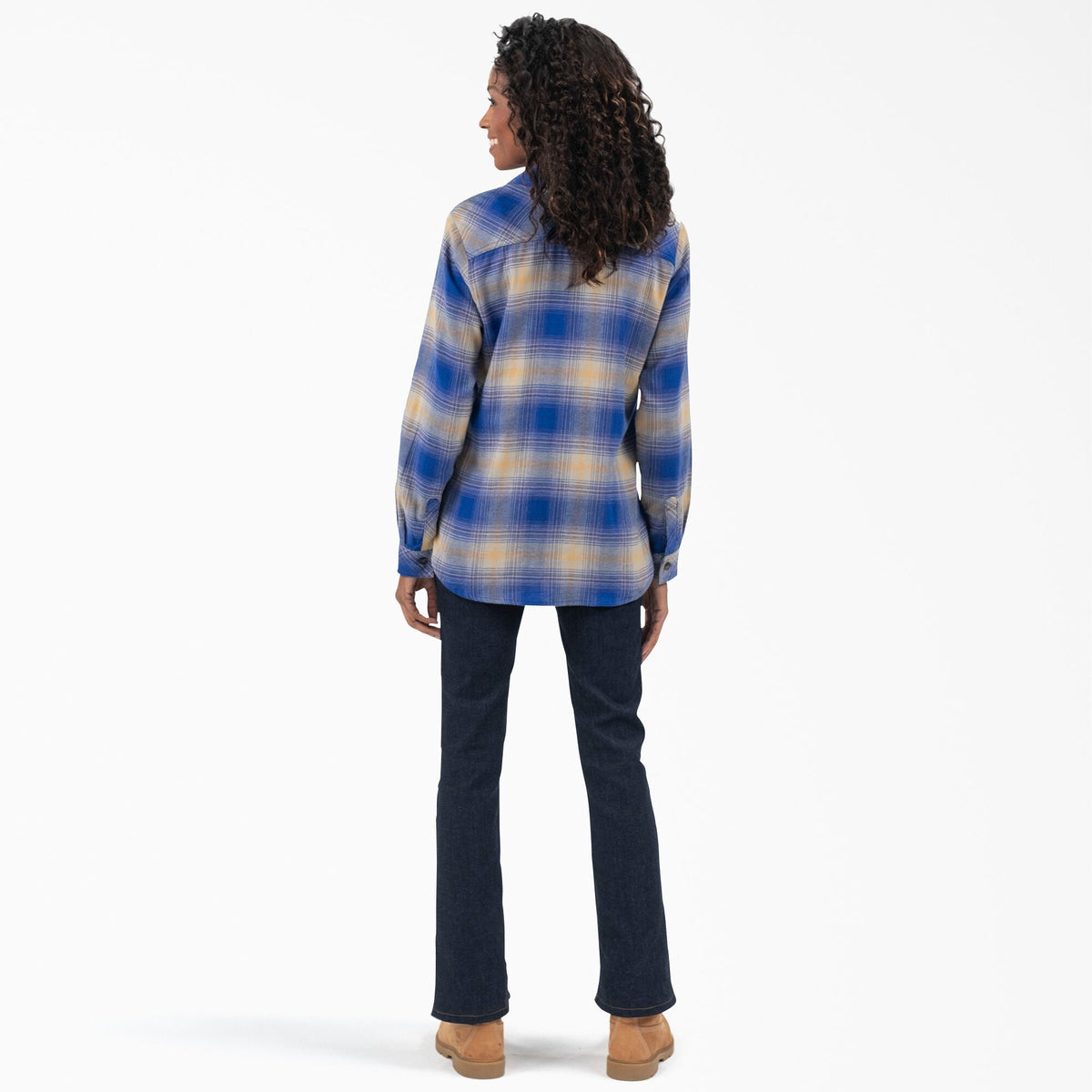 Dickies Women's Plaid Long Sleeve Flannel Shirt Work Shirts Dickies