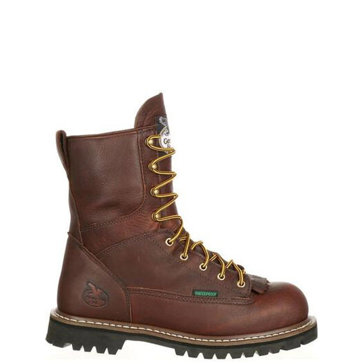 Georgia Boot Men's Lace-to-Toe 8" Waterproof EH Steel Toe Work Boot Work Boots Georgia Boot Brown 10 M