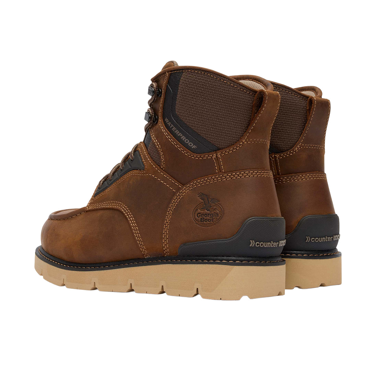 Georgia Boot Men's 6" Carbon Flex Wedge Waterproof Moc-Toe Work Boot Work Boots Georgia Boot