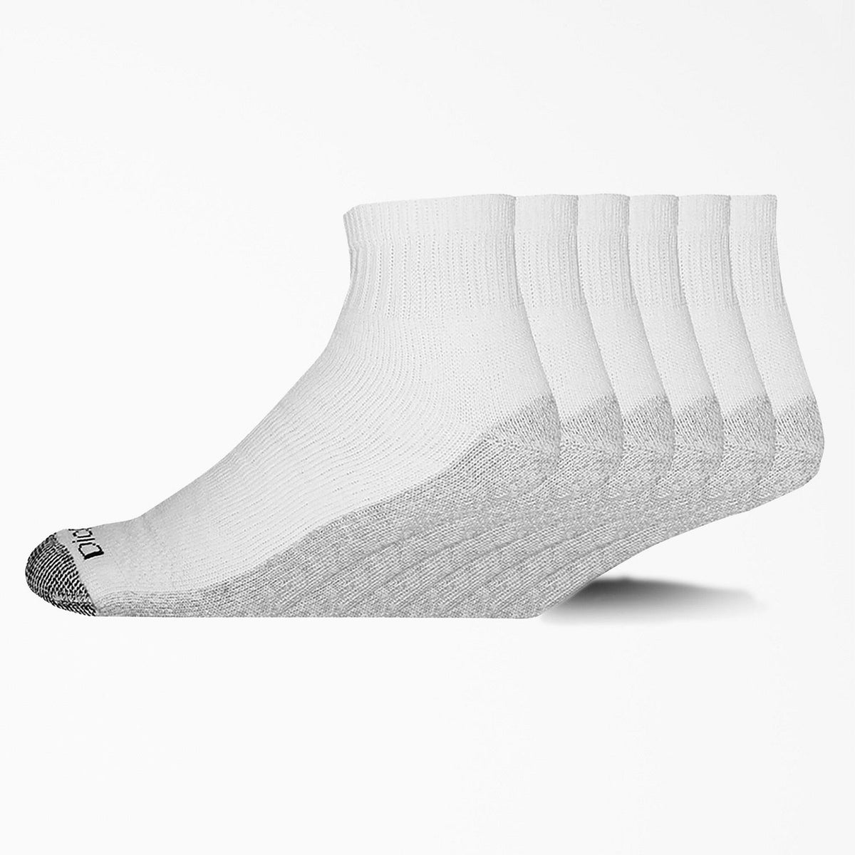 Dickies Men's Dri-Tech Moisture Control Quarter Crew Sock (6 Pack) Socks Dickies White L