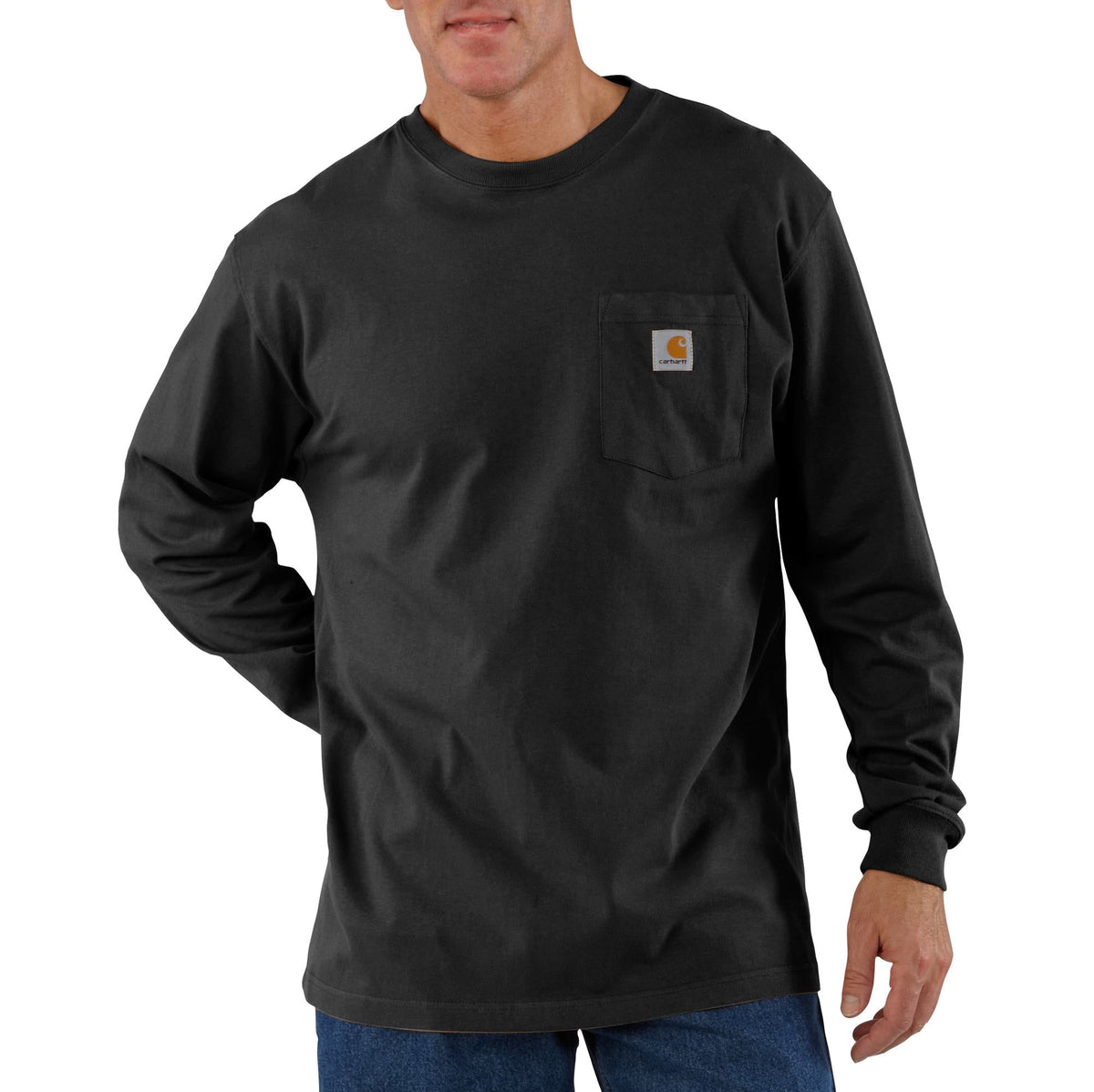 Carhartt Men's Long Sleeve Pocket T-Shirt Long Sleeve T-Shirts Carhartt Black 2XL Reg