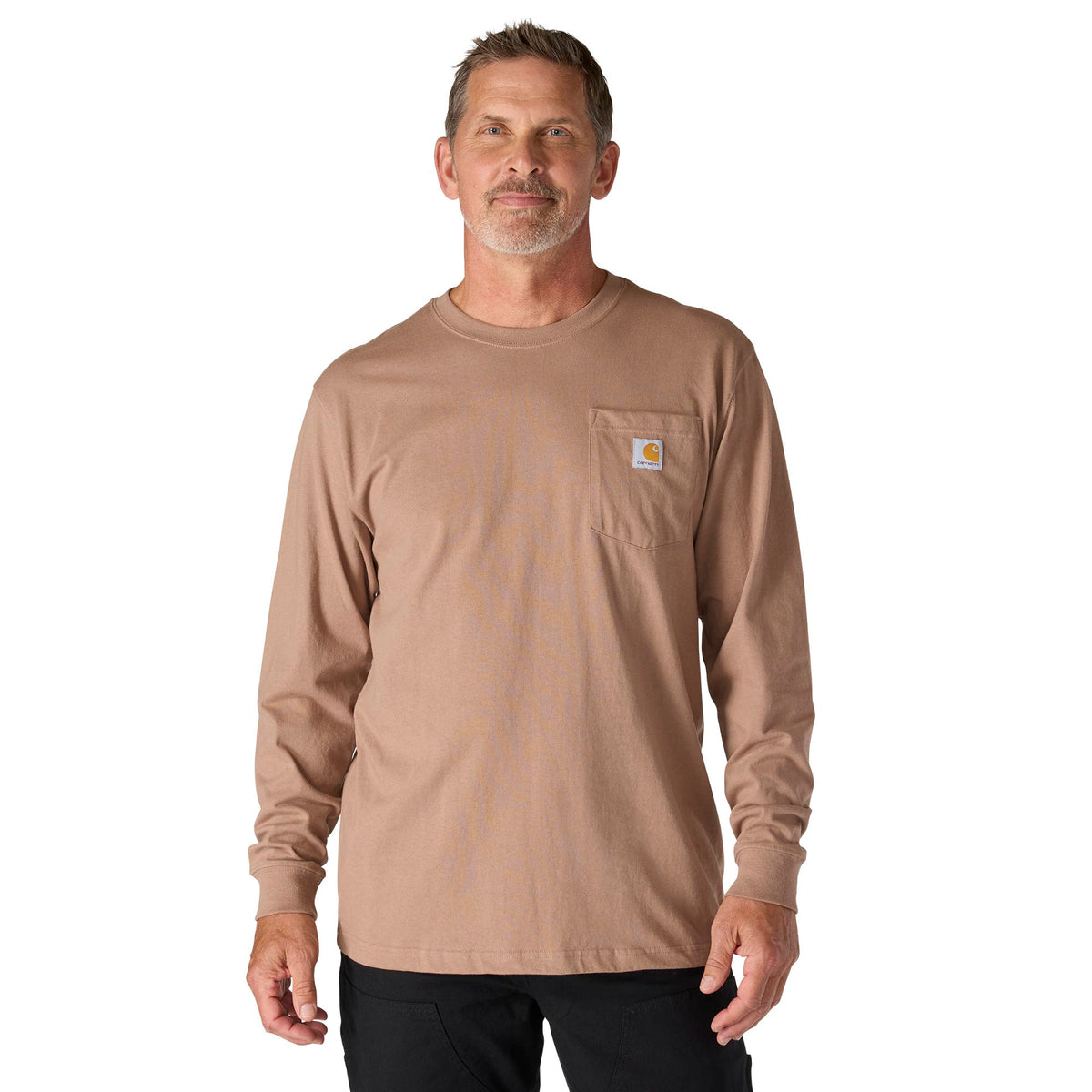 Carhartt Men's Long Sleeve Pocket T-Shirt Long Sleeve T-Shirts Carhartt Soft Sepia 2XL Reg