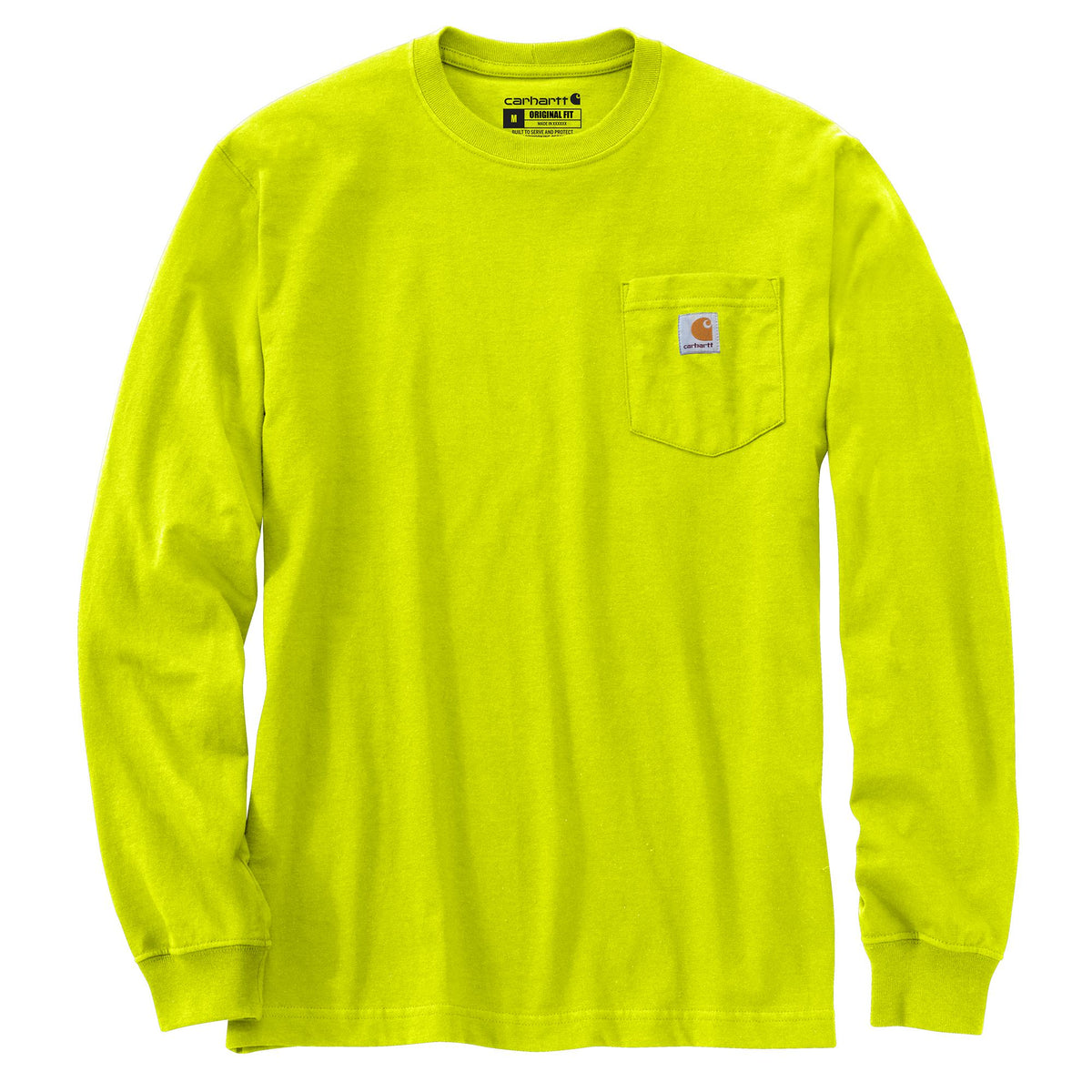 Carhartt Men's Long Sleeve Pocket T-Shirt Long Sleeve T-Shirts Carhartt Brite Lime 2XL Reg