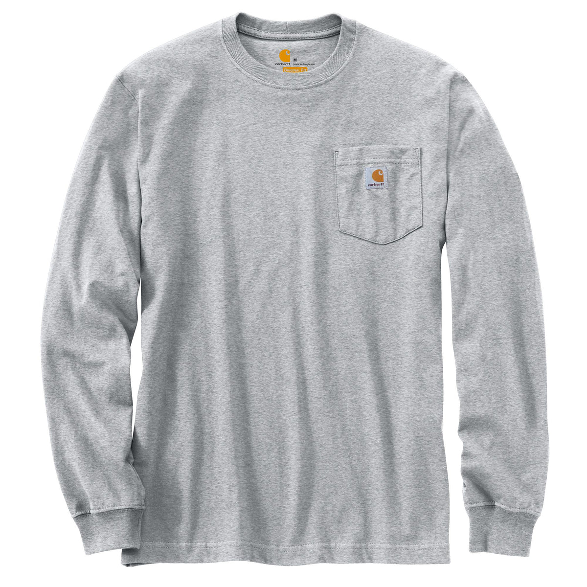 Carhartt Men's Long Sleeve Pocket T-Shirt Long Sleeve T-Shirts Carhartt Heather Grey 2XL Reg