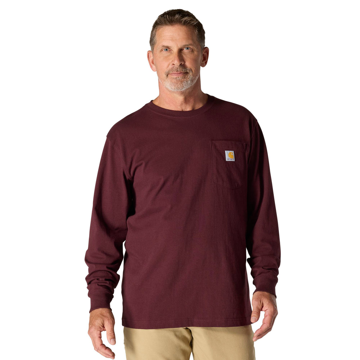 Carhartt Men's Long Sleeve Pocket T-Shirt Long Sleeve T-Shirts Carhartt Port 2XL Reg