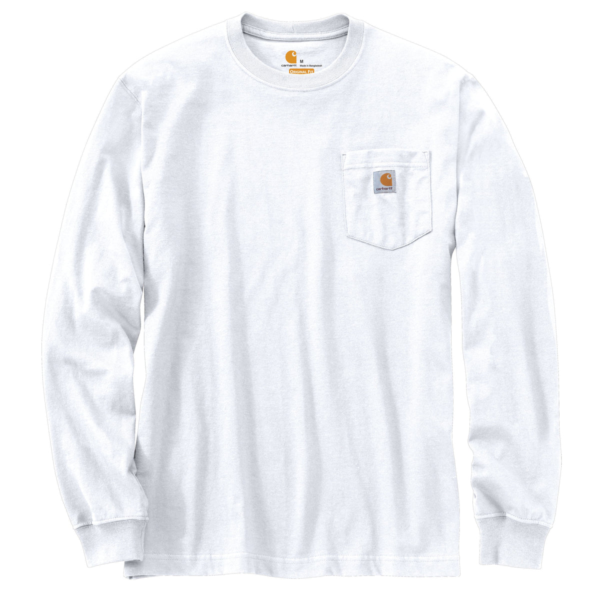 Carhartt Men's Long Sleeve Pocket T-Shirt Long Sleeve T-Shirts Carhartt White 2XL Reg