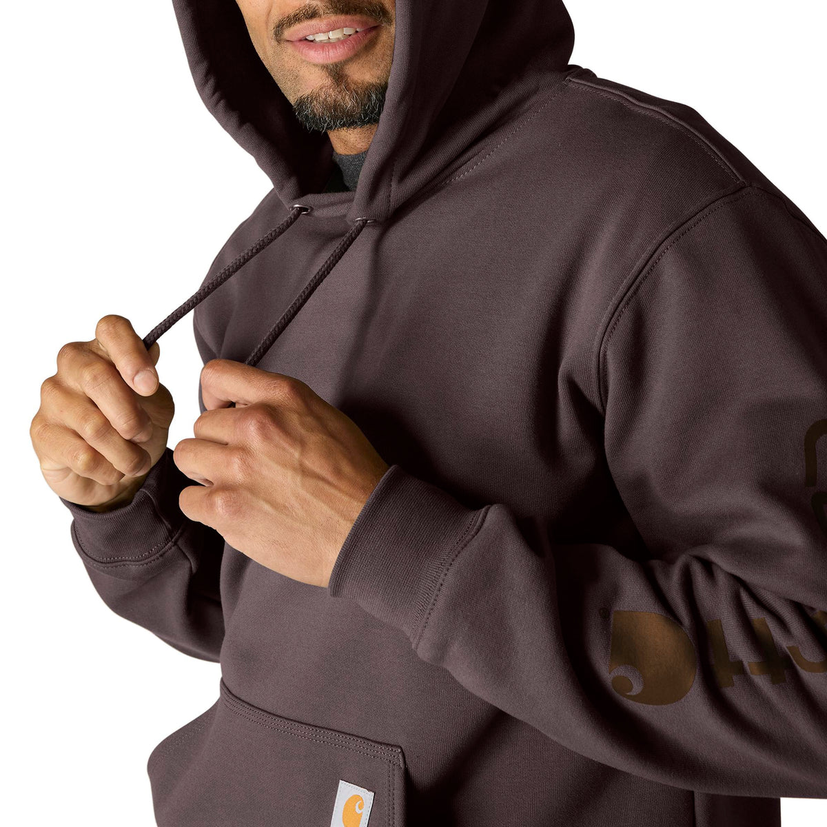 Carhartt Men's Signature Logo Hooded Pullover Sweatshirt Sweatshirts & Hoodies Carhartt