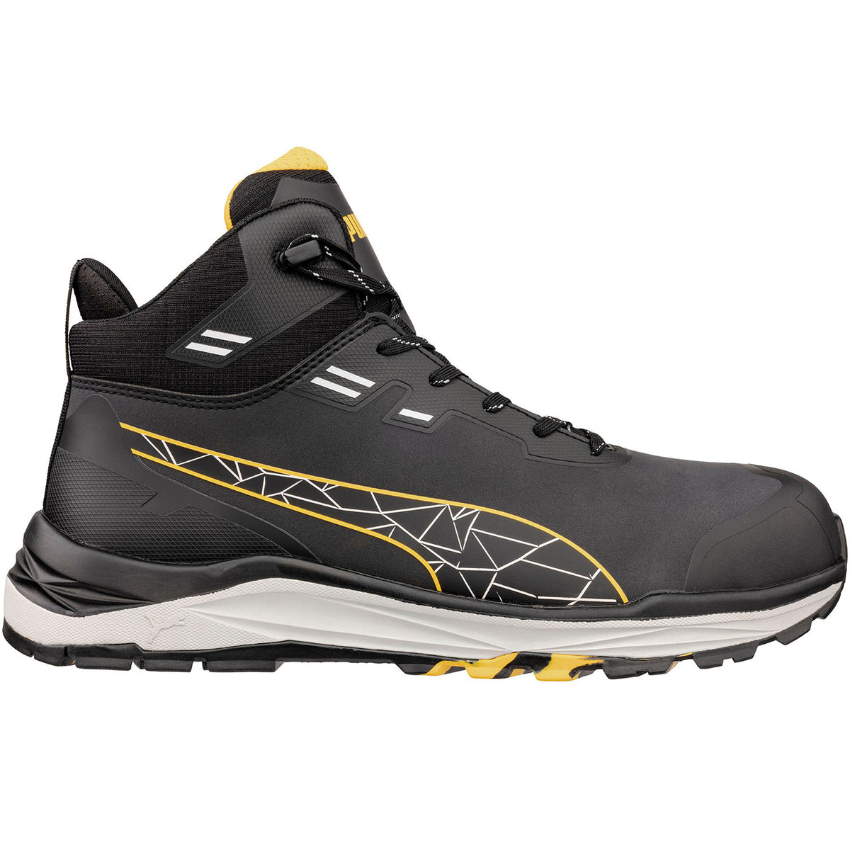 PUMA Safety Men's Xplore Mid Comp Toe Work Shoe Work Boots PUMA Safety Black Yellow 10 M