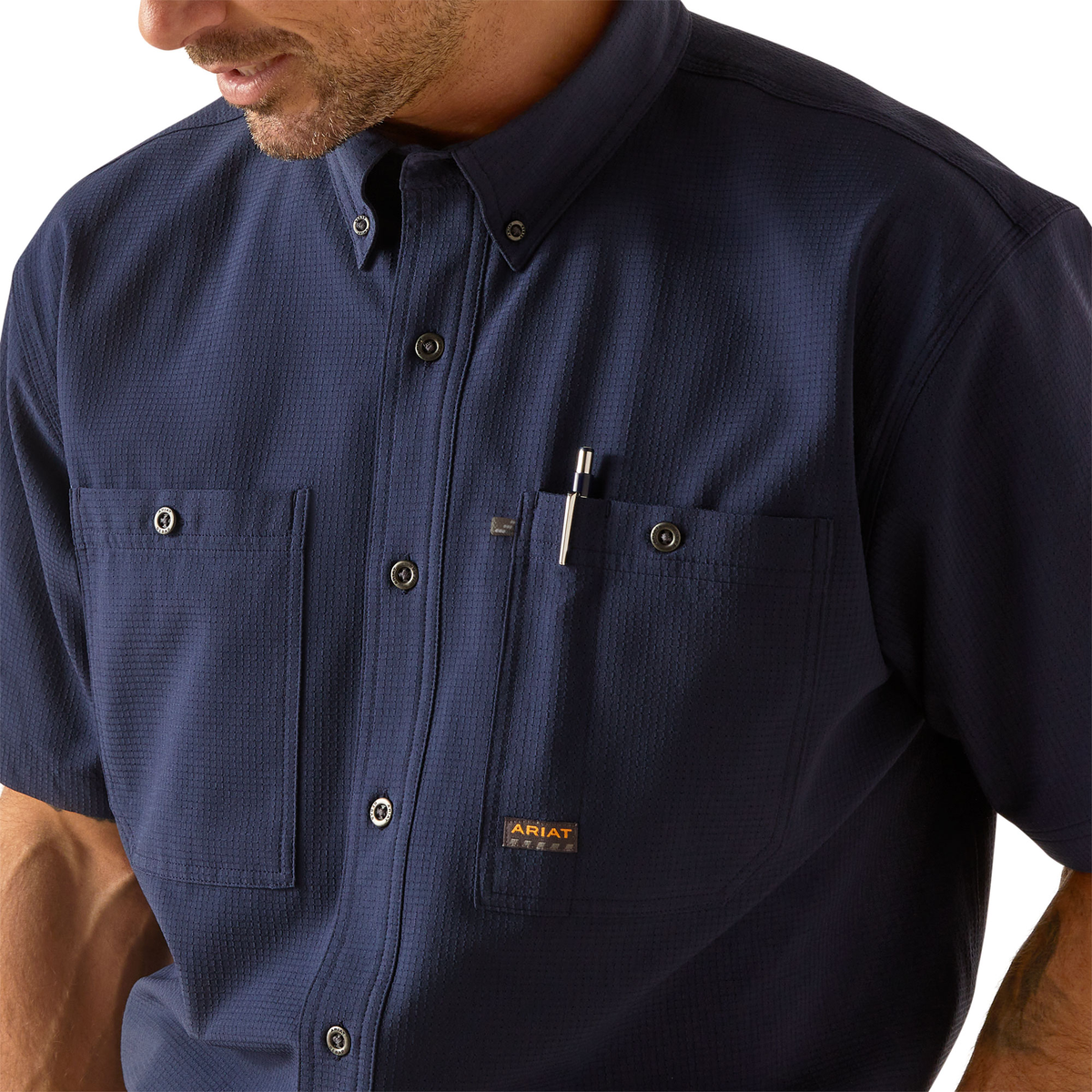 Ariat Men's Rebar Made Tough 360 AirFlow Short Sleeve Work Shirt Work Shirts Ariat