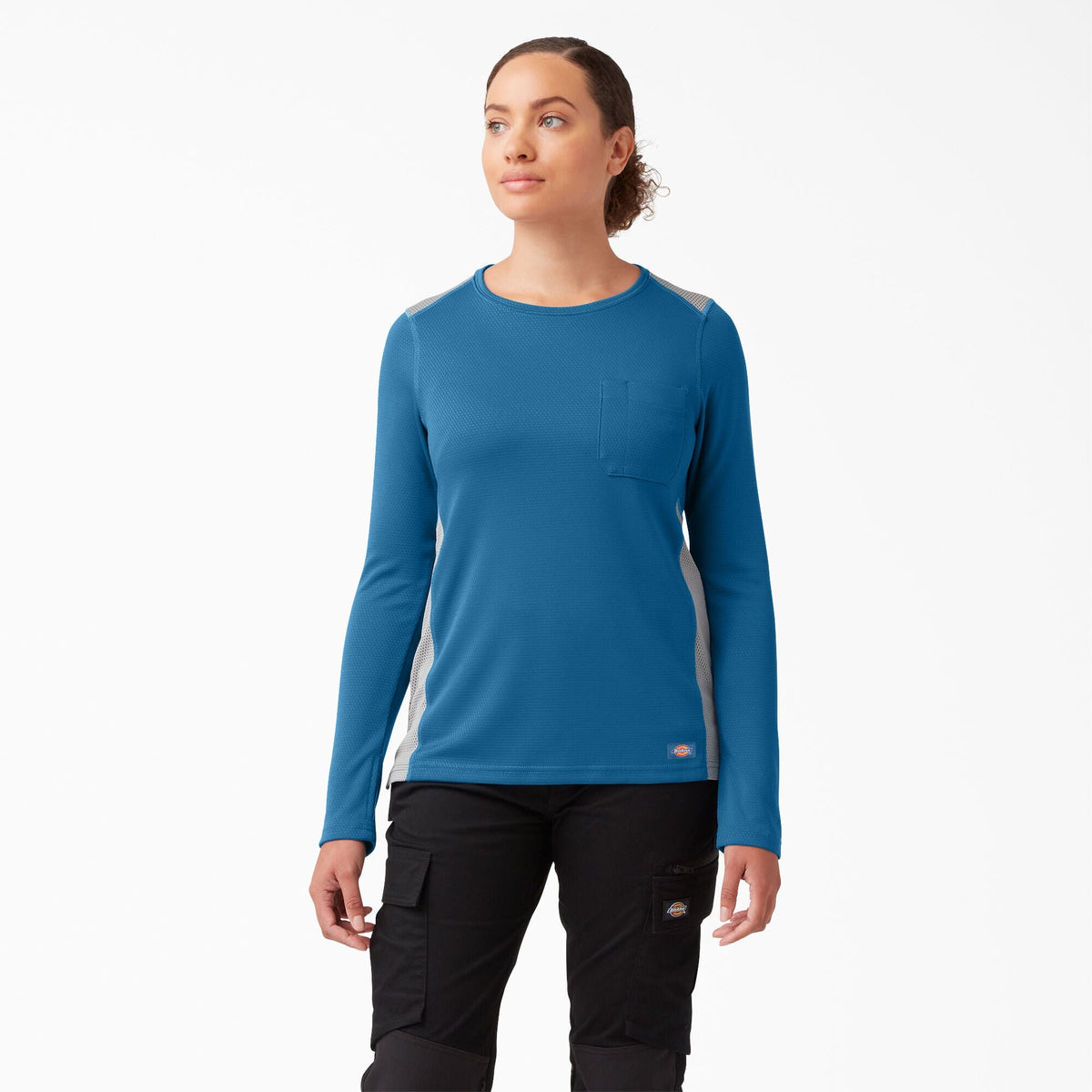 Dickies Women's Temp-IQ 365 Long Sleeve Pocket T-Shirt Long Sleeve T-Shirts Dickies Vallarta Blue L Reg