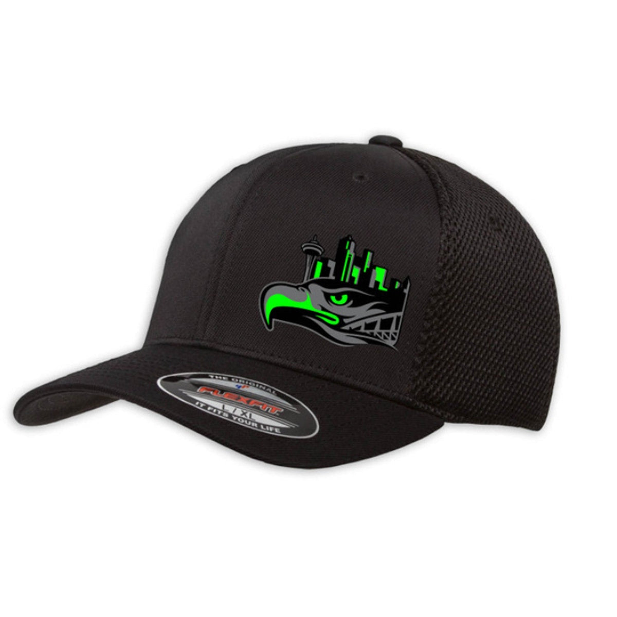 SafetyShirtz Seattle Flex-Fit Graphic Cap Hats & Caps SafetyShirtz Green/Black L/XL Reg