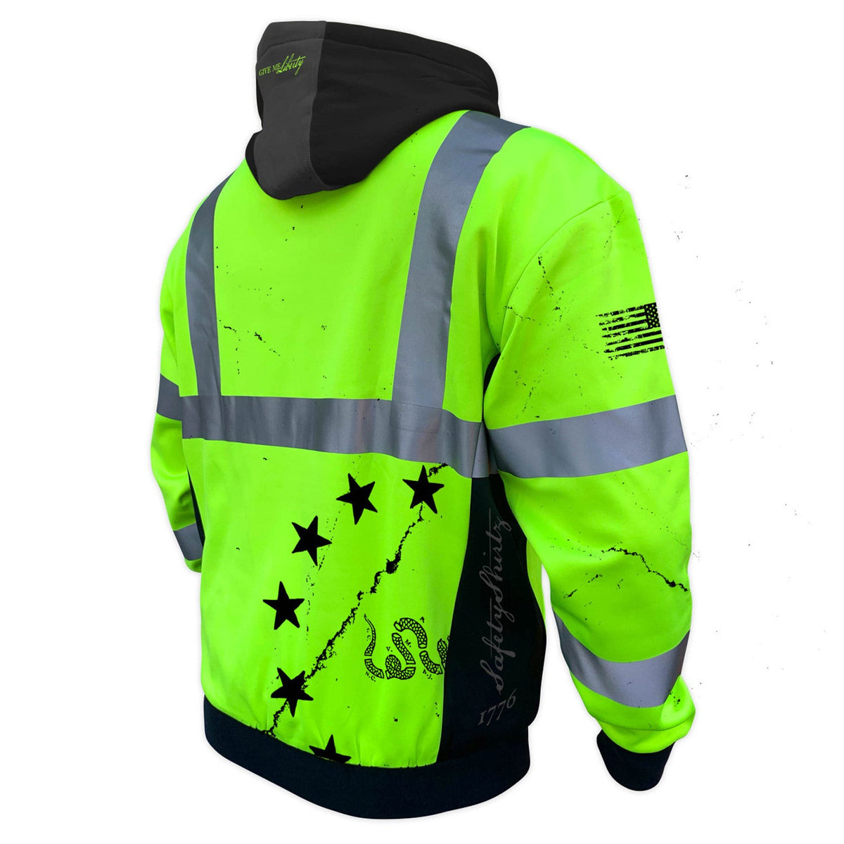 SafetyShirtz Men's SS360º 1776 Class 3 Hi-Vis Safety Hoodie Sweatshirts & Hoodies SafetyShirtz