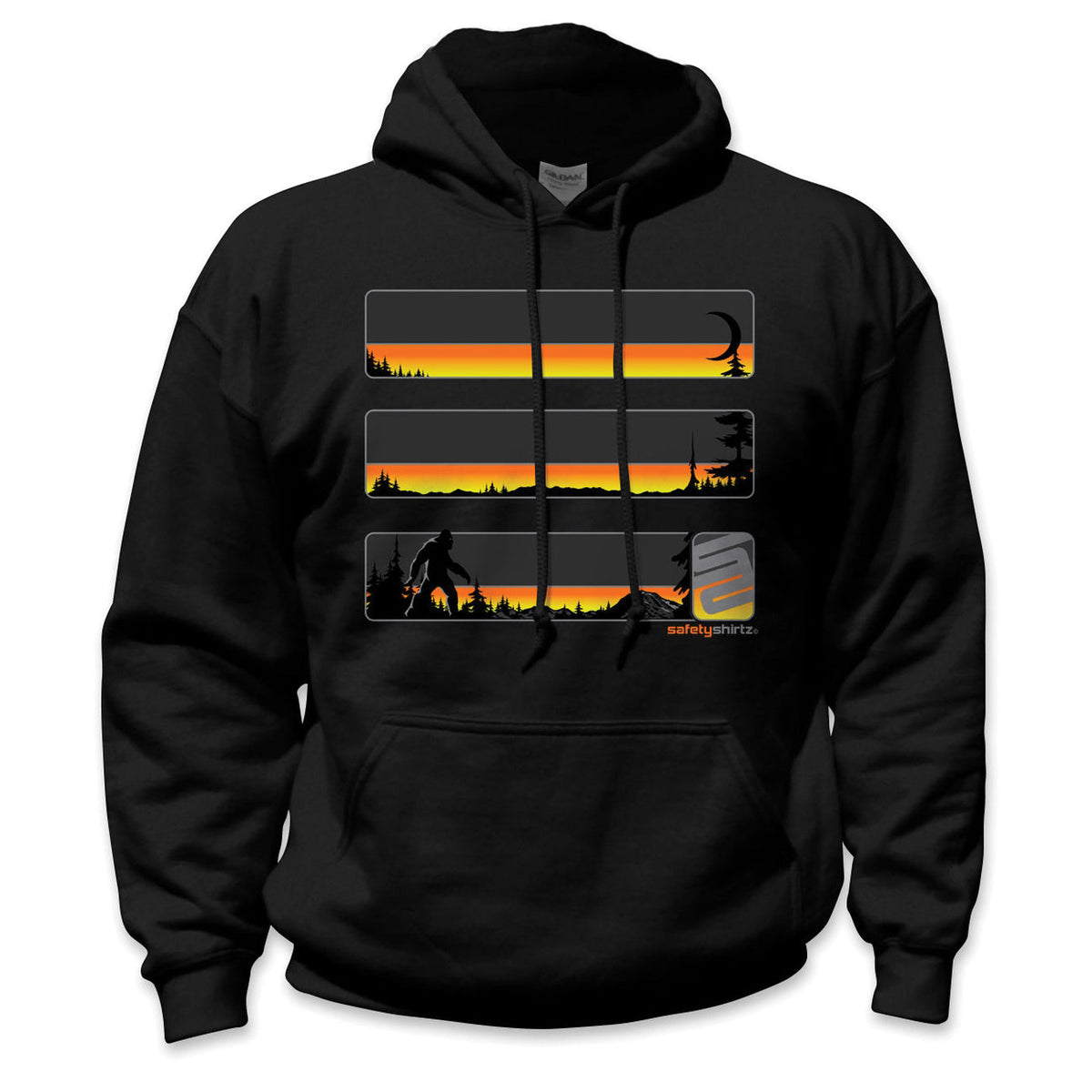 SafetyShirtz Men's Sasquatch Stealth Safety Hoodie_Black Sweatshirts & Hoodies SafetyShirtz Yellow/Orange/Gray/Black 2XL Reg