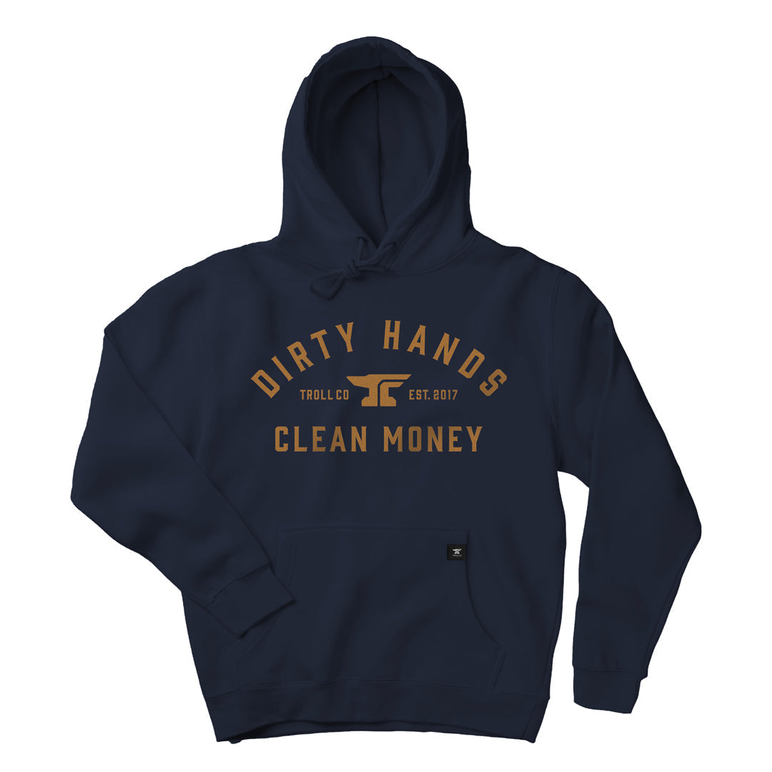 Troll Co. Men's "Dirty Hands Clean Money" Classic Hooded Sweatshirt Sweatshirts & Hoodies Troll Co.