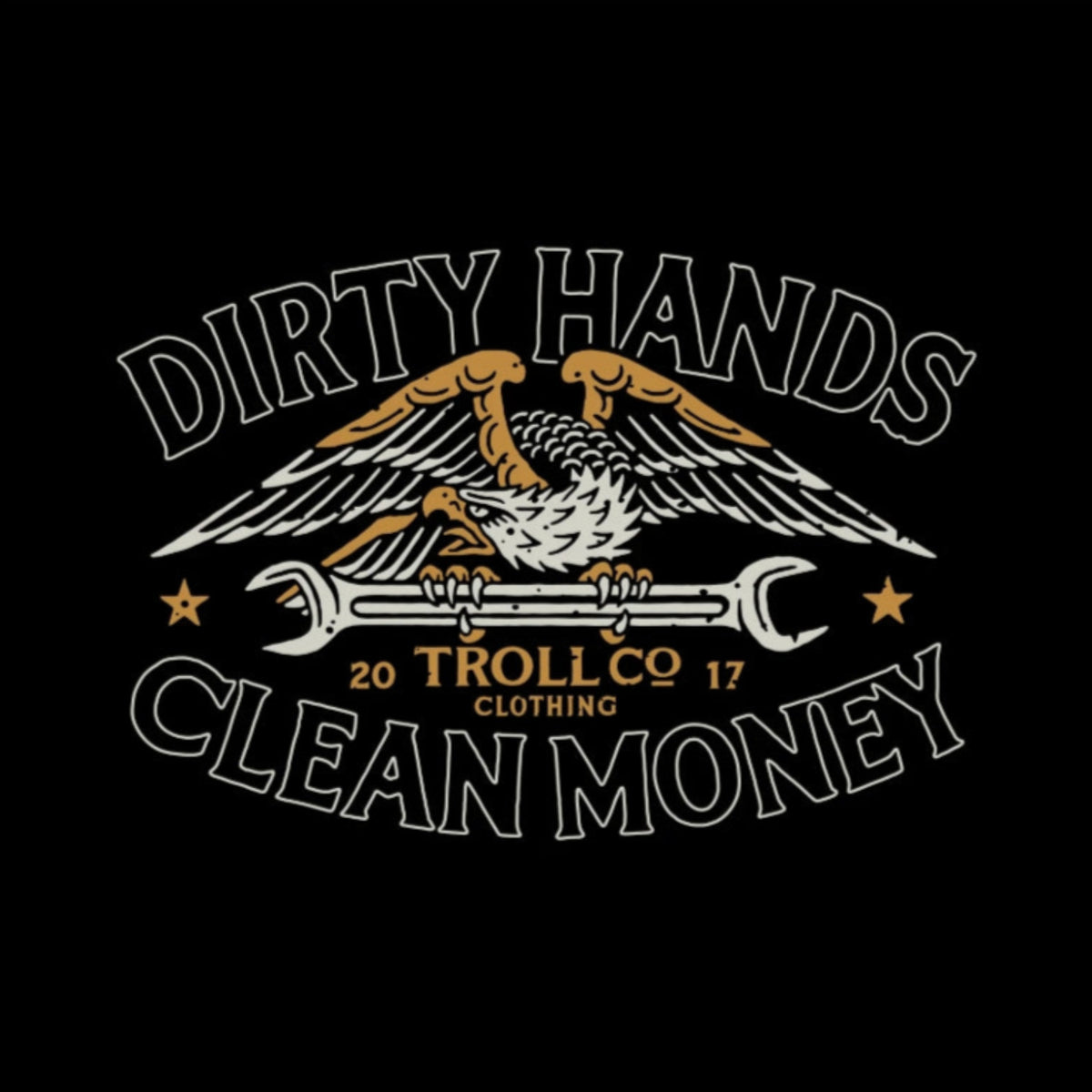 Troll Co. Men's "Dirty Hands Clean Money" Wing Spanner Graphic Hoodie Sweatshirts & Hoodies Troll Co.