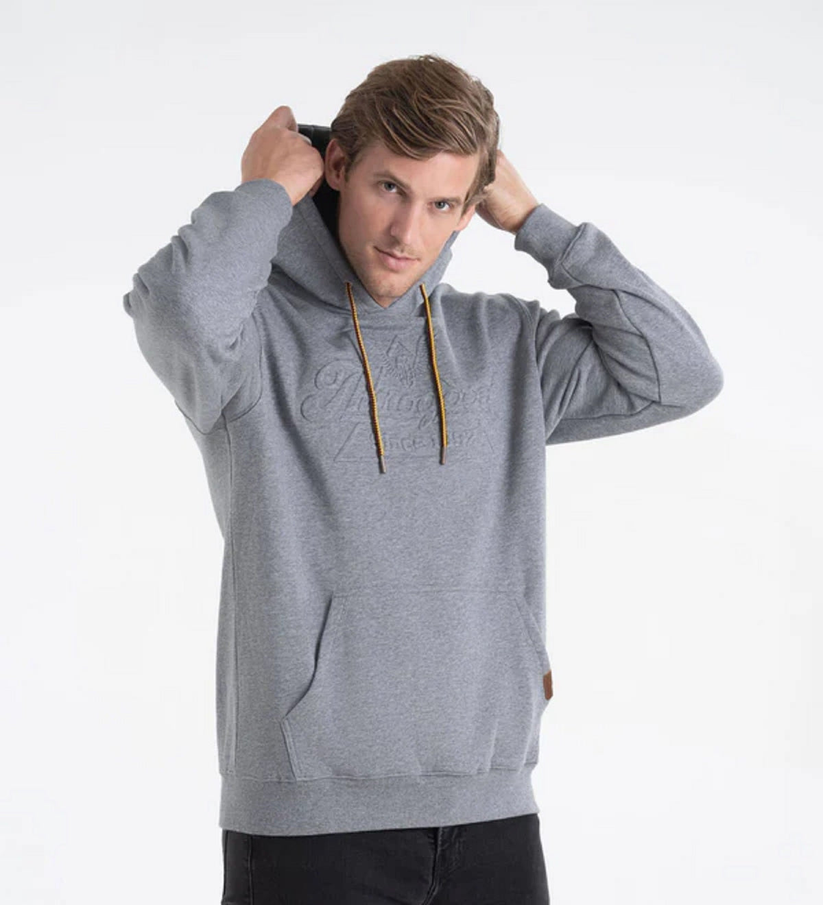 Thorogood Men's Heavyweight Brushed Embossed Logo Hoodie Sweatshirts & Hoodies Thorogood Dry Heather Gray 2XL Reg