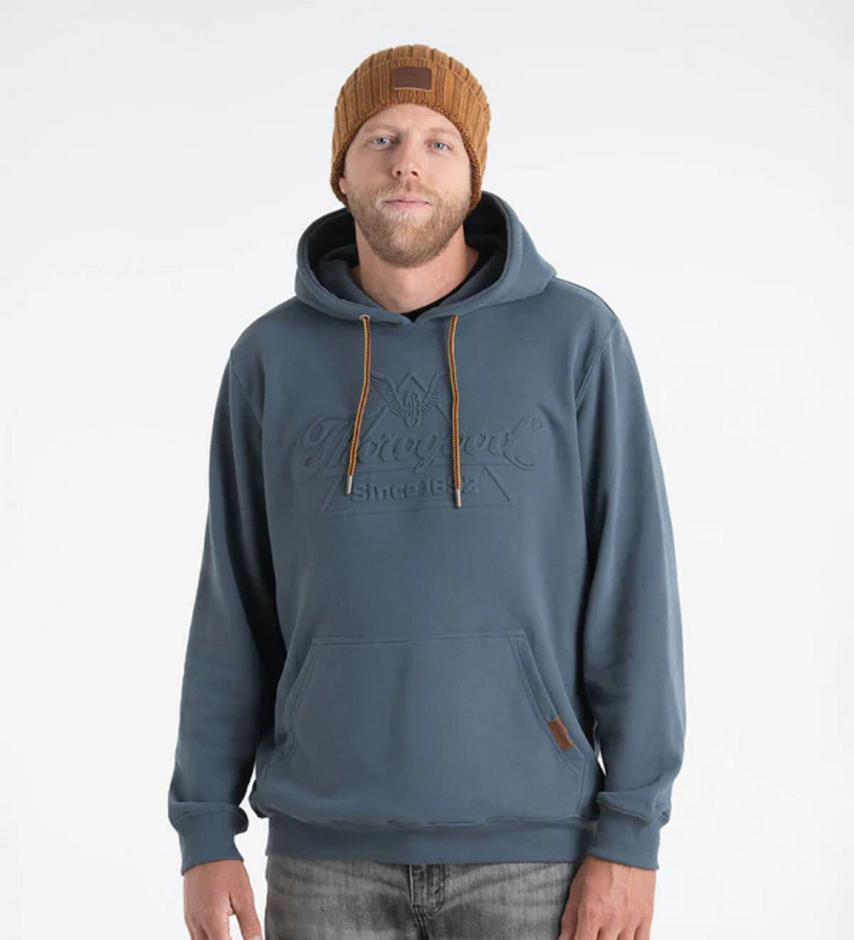 Thorogood Men's Heavyweight Brushed Embossed Logo Hoodie Sweatshirts & Hoodies Thorogood Vintage Slate 2XL Reg
