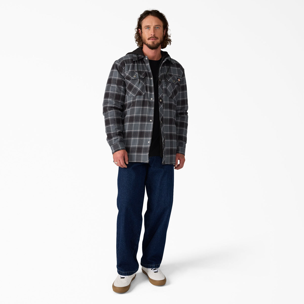 Dickies Men's Durable Water Repellent Hooded Flannel Shirt Jac Jackets & Coats Dickies