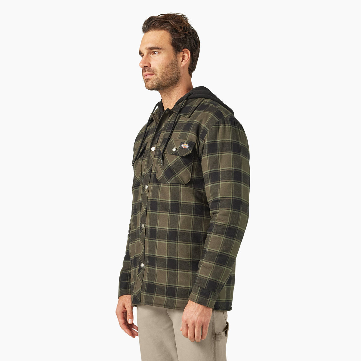 Dickies Men's Durable Water Repellent Hooded Flannel Shirt Jac Jackets & Coats Dickies
