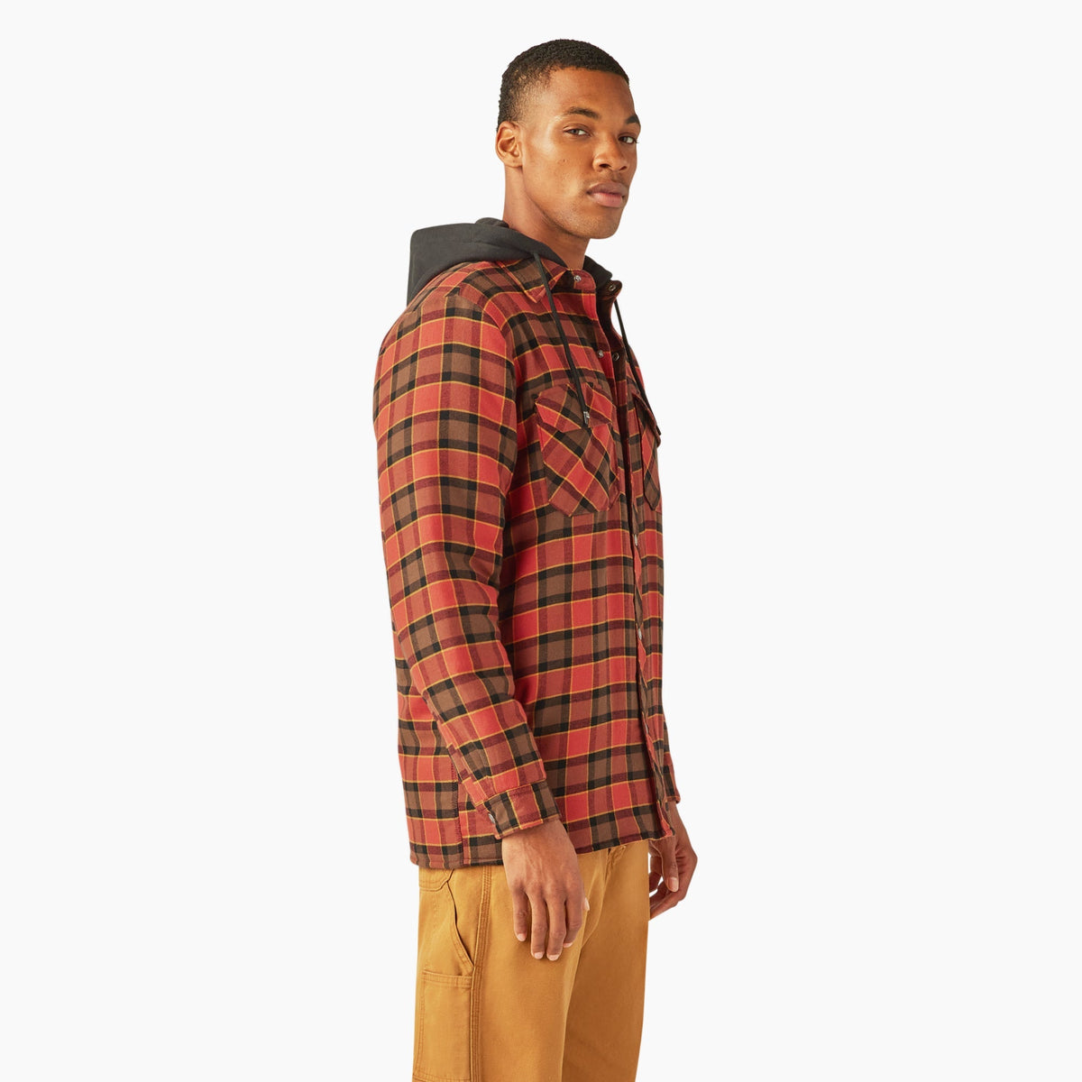 Dickies Men's Durable Water Repellent Hooded Flannel Shirt Jac Jackets & Coats Dickies
