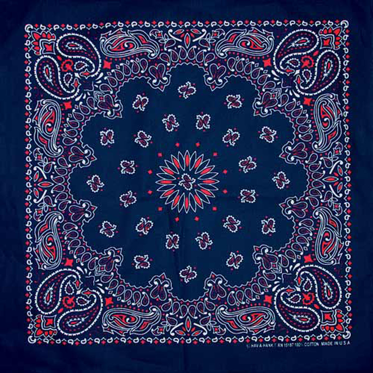 The Bandanna Company Traditional Paisley Bandanna Misc The Bandanna Company Blu/Red/Wht Paisley OS