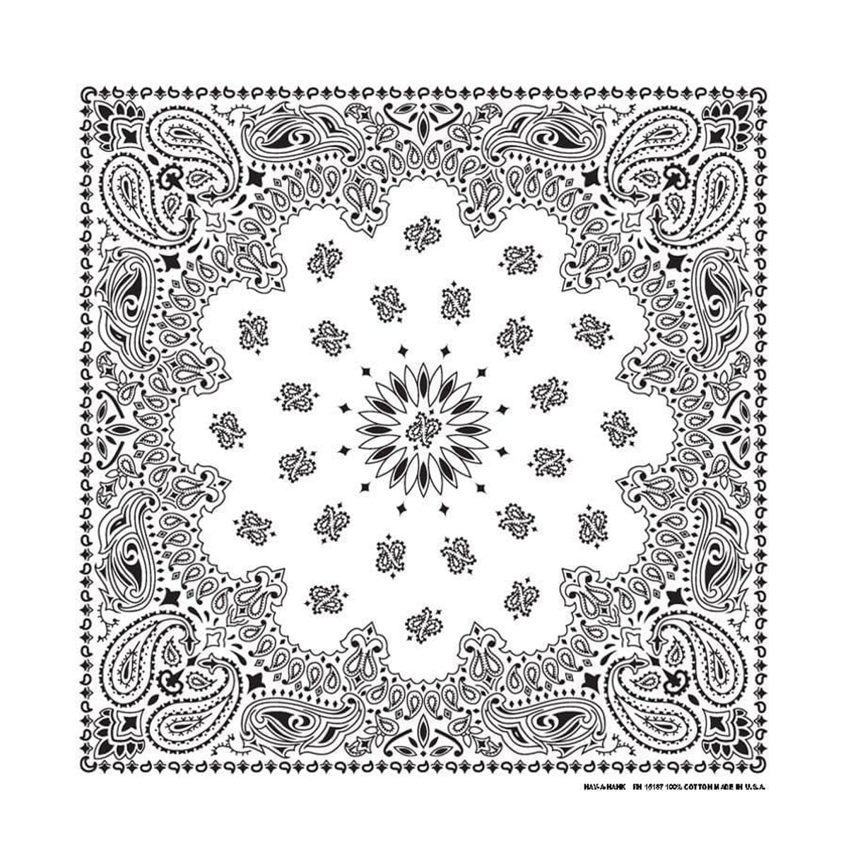 The Bandanna Company Traditional Paisley Bandanna Misc The Bandanna Company White Paisley OS