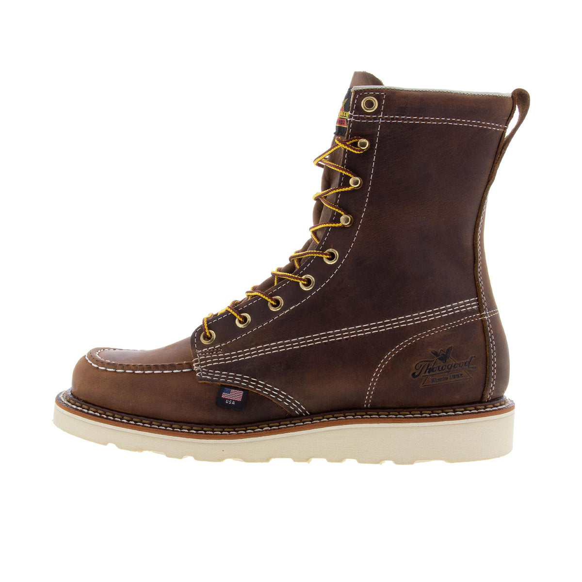Thorogood Men's American Heritage 8" Moc Toe MAXWear Wedge Soft Toe Work Boots Thorogood