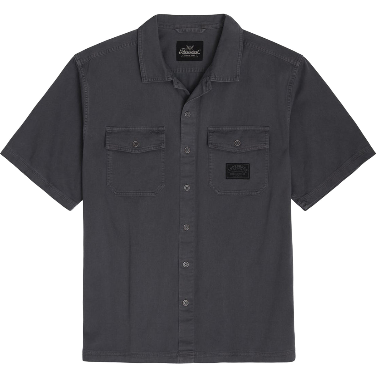 Thorogood Men's Short Sleeve Washed Garage Workwear Shirt Work Shirts Thorogood Iron Gate 2XL Reg
