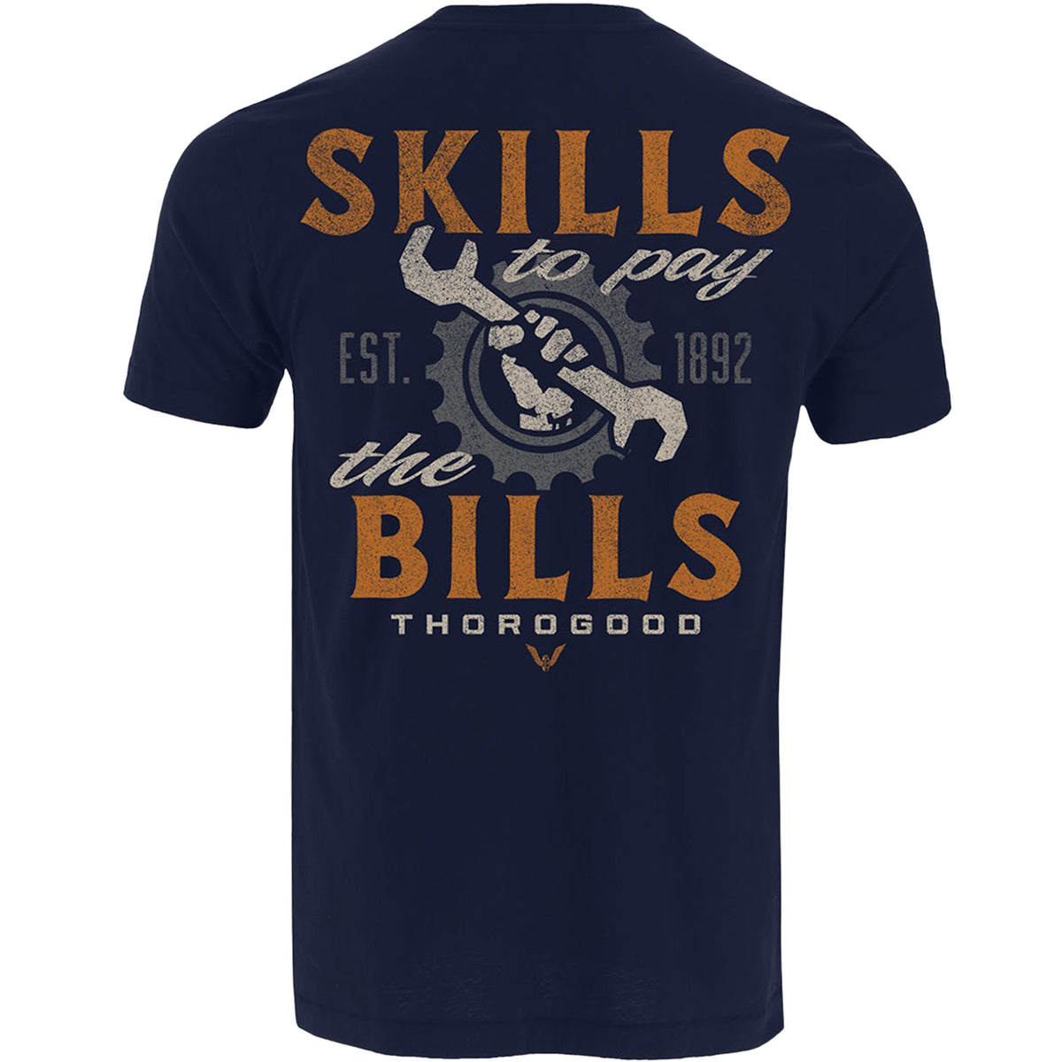 Thorogood Men's Skills to Pay the Bills Short Sleeve T-Shirt T-Shirts Thorogood Pageant Blue 2XL Reg